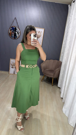 Conjunto Saia Midí Linho