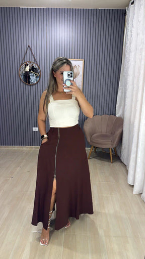 Saia longa zíper Bia