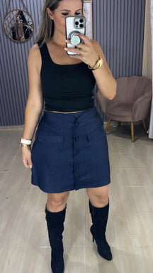 Shorts saia botões plus